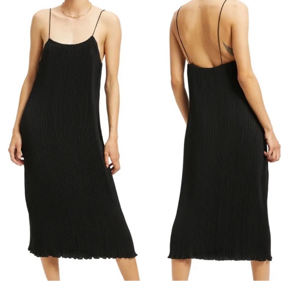 NWT Good American Always Fits Plisse Slip Dress Size 1/2